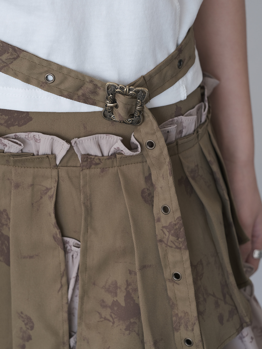 vintage frill layered skirts (belt-set)
